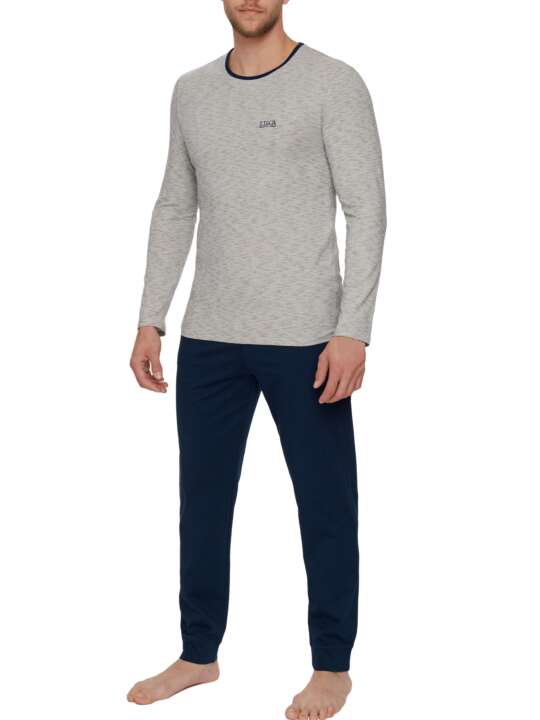 35024LI Pyjamas trousers top long sleeves Atlas Lisca Men Grey face