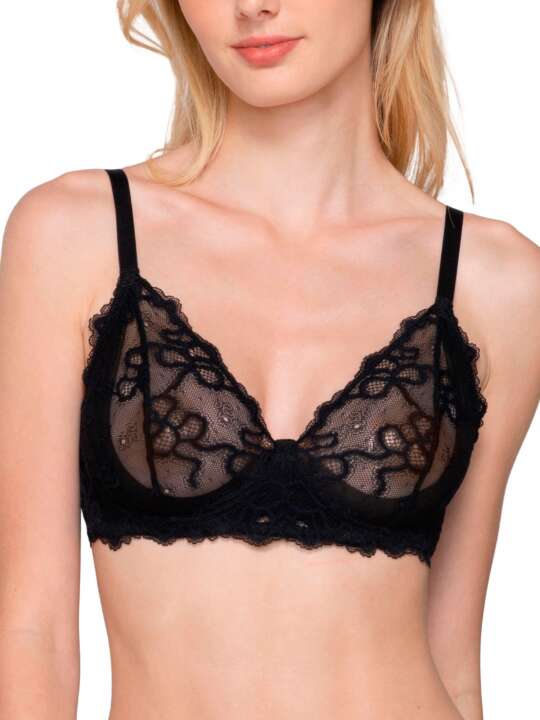 15242LU Soutien-gorge triangle sans armatures Daisy Luna Noir face