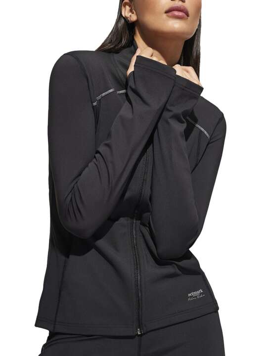 ST468SE Veste sport zippée manches longues Tech ST4 Selmark Noir face