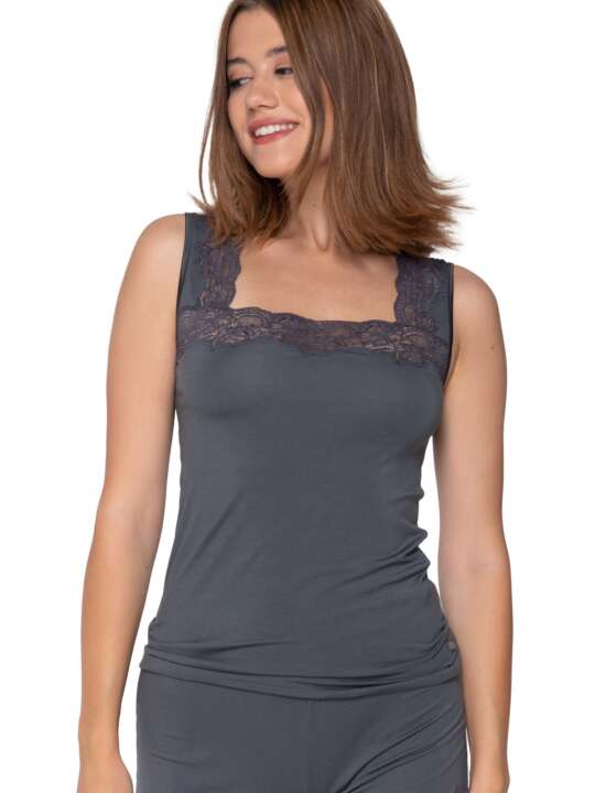 84501LU Sleeveless top Micro Touch Luna Splendida Grey face