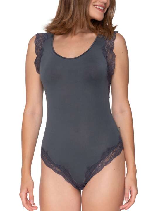 84503LU Sleeveless bodysuit Micro Touch Luna Splendida Grey face