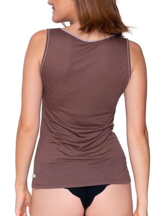 84562LU Top débardeur Cashmere Touch Luna Splendida Marron face