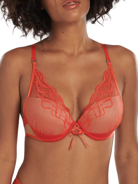 10344LI Soutien-gorge push-up multipositions Dione Lisca Rouge face