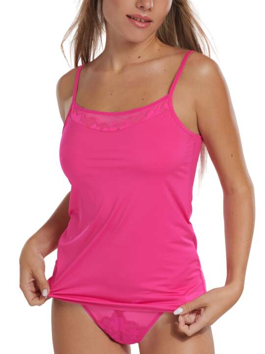 23375LI Caraco sans armatures débardeur Leonie Lisca Rose face