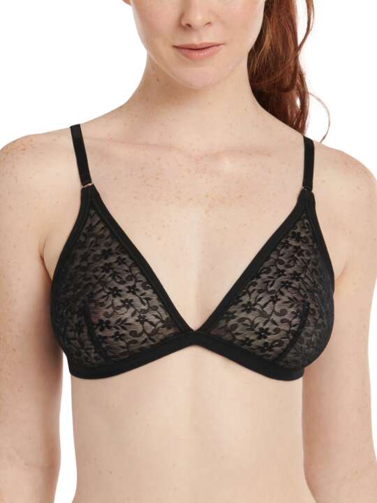 60498LI Soutien-gorge bralette triangle sans armatures Smooth Lisca Cheek Noir face