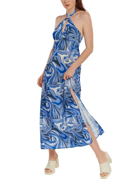 49536LI Summer long dress Palma Lisca Blue face
