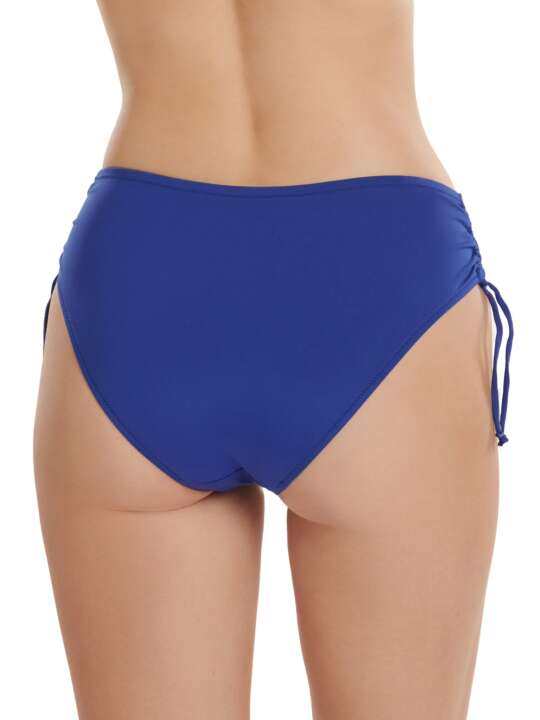 41619LI Bas maillot slip de bain taille haute côtés réglables Rhodes Lisca Bleu face