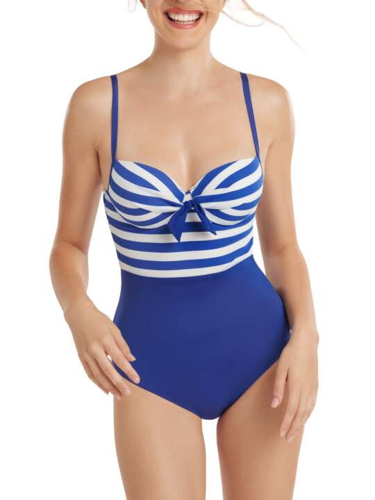 43518LI Maillot de bain une pièce préformé Rhodes Lisca Bleu face