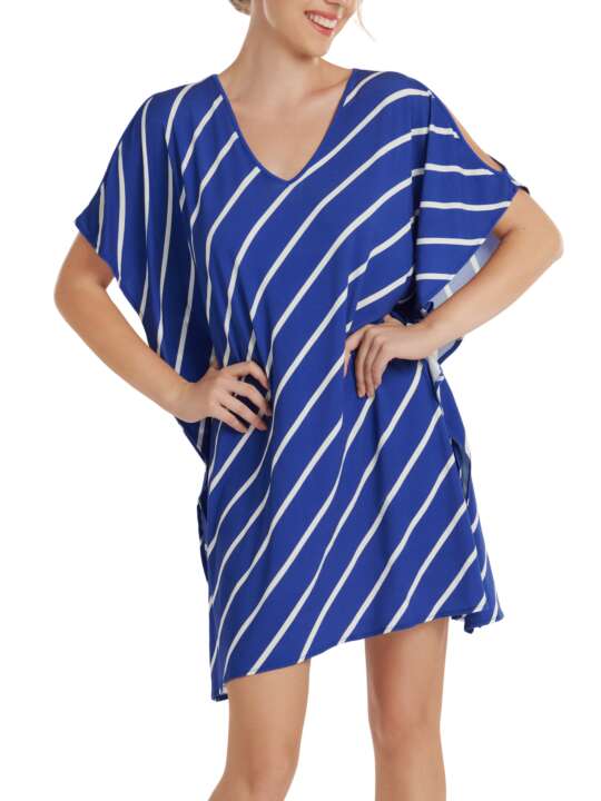 49523LI Caftan de plage Rhodes Lisca Bleu face