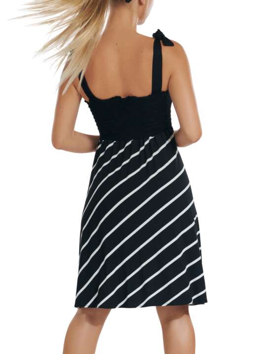 49524LI Summer dress with straps Rhodes Lisca Black face