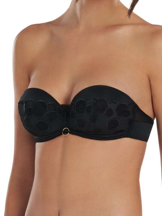 10348LI Soutien-gorge bandeau préformé multipositions Venus Lisca Noir face