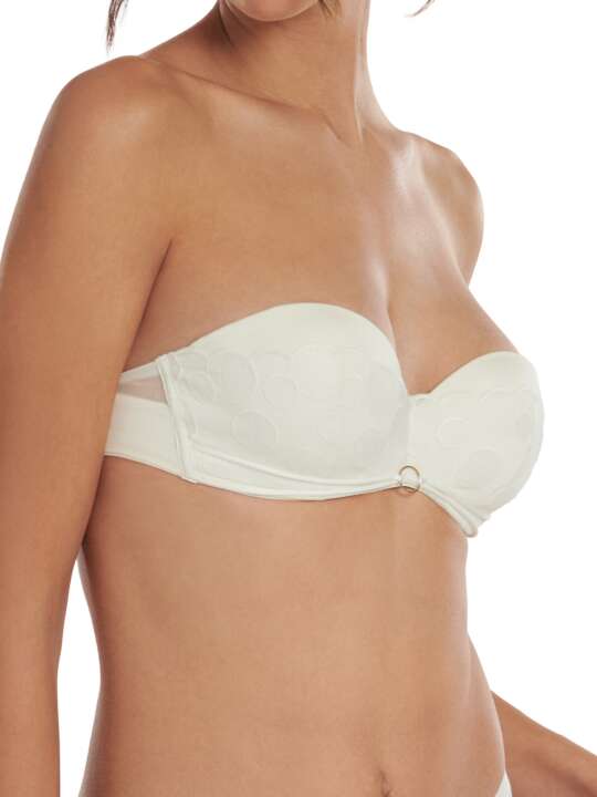 10348LI Soutien-gorge bandeau préformé multipositions Venus Mariage Lisca Ivoire face