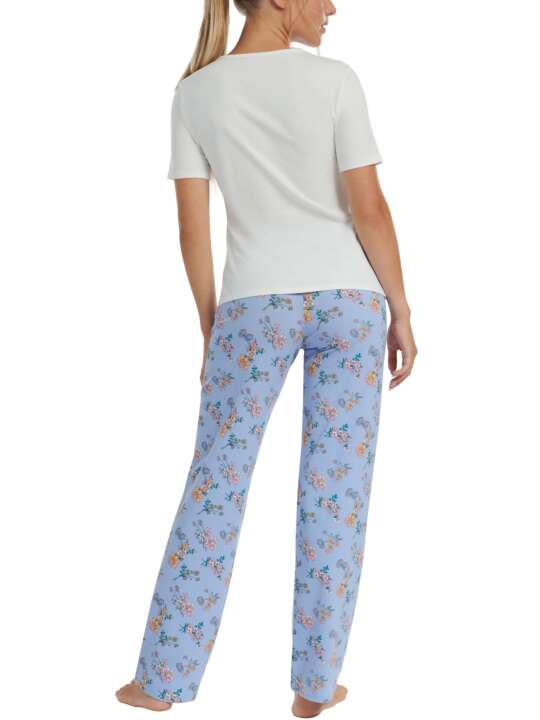 63455LI Pyjama tenue d'intérieur pantalon top manches courtes Posh Lisca Cheek Bleu face