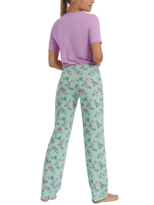 63455LI Pyjama tenue d'intérieur pantalon top manches courtes Posh Lisca Cheek Vert face