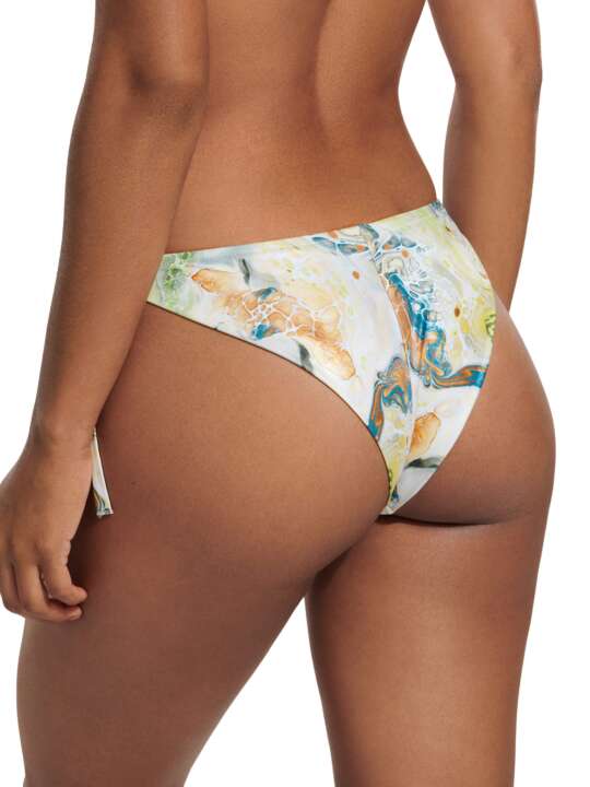 41583LI Bas maillot de bain brésilien taille basse à nouettes Indonesia Lisca Vert face