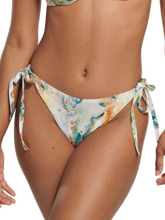 41583LI Bas maillot de bain brésilien taille basse à nouettes Indonesia Lisca Vert face