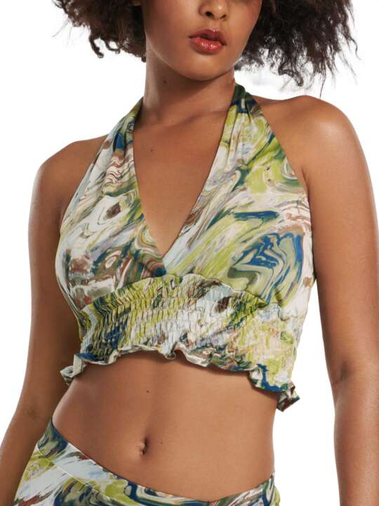 49512LI Indonesia summer halter top Lisca Green face