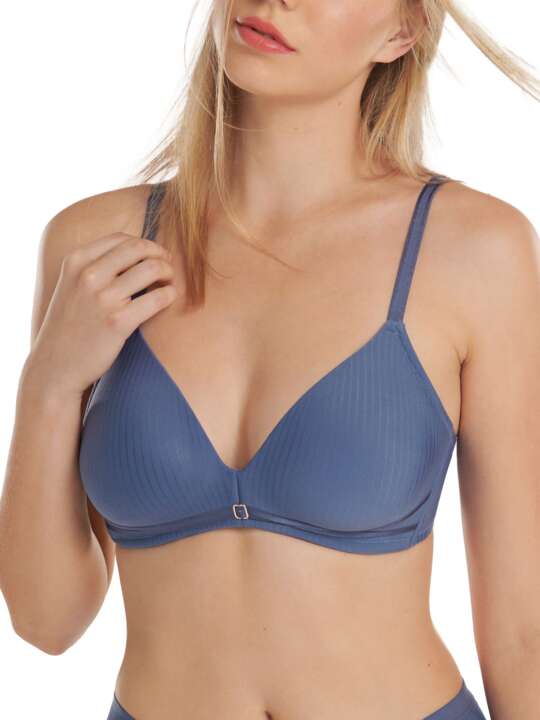 20327LI Soutien-gorge décolleté préformé sans armatures Laura Lisca Bleu face