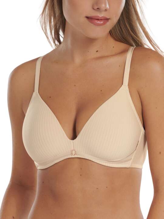 20327LI Soutien-gorge décolleté préformé sans armatures Laura Lisca Beige face