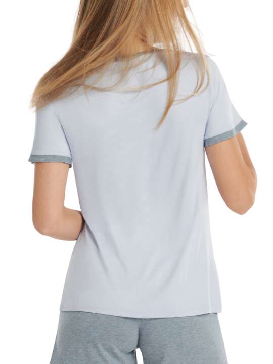 23380LI Haut pyjama t-shirt manches courtes Laura Lisca Bleu face