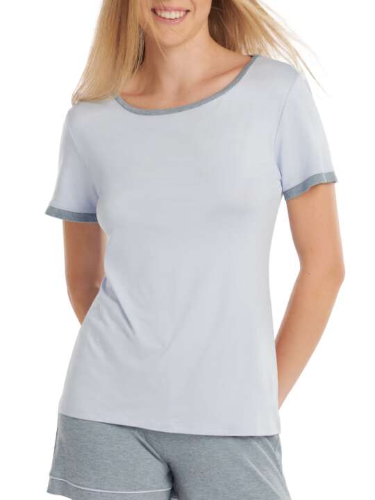 23380LI Haut pyjama t-shirt manches courtes Laura Lisca Bleu face