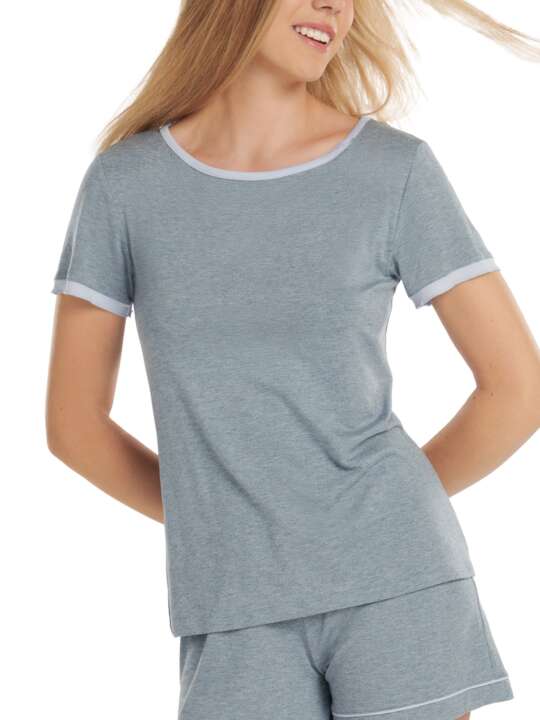 23380LI Haut pyjama t-shirt manches courtes Laura Lisca Gris face