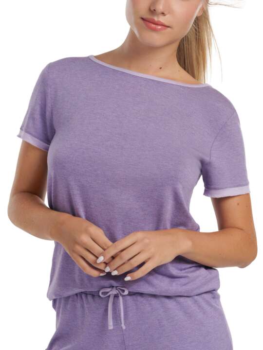 23380LI Haut pyjama t-shirt manches courtes Laura Lisca Violet face