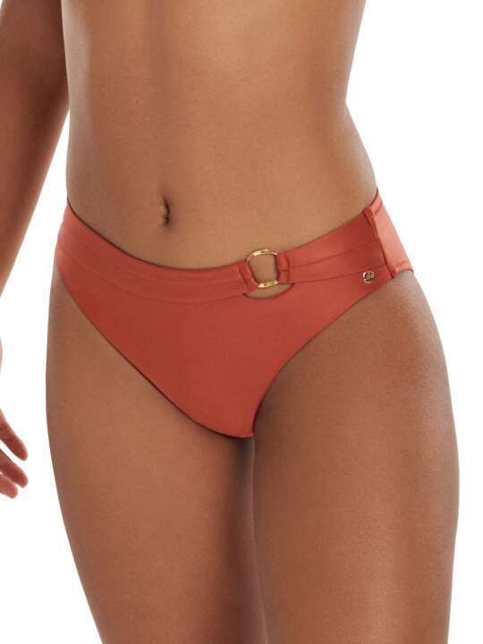 41589LI Bas maillot slip de bain taille haute Jordan Lisca Marron face