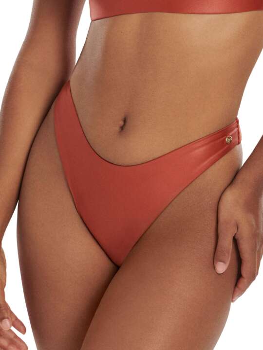 41590LI Bas maillot slip de bain échancré taille basse Jordan Lisca Marron face