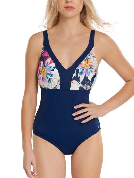 43517LI Maillot de bain une pièce préformé sans armatures Tunis Lisca Bleu face