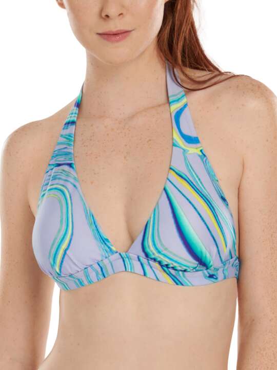 40642LI Haut maillot de bain triangle préformé sans armatures Queensland Lisca Violet face