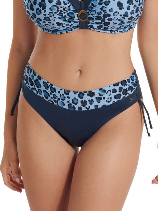 41593LI Bas maillot slip de bain taille haute côtés réglables Veracruz Lisca Bleu face