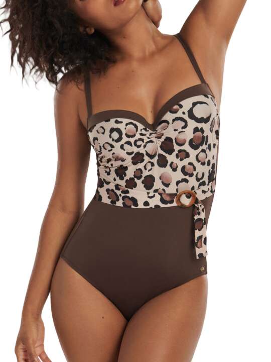 43506LI Maillot de bain une pièce préformé Veracruz Lisca Marron face