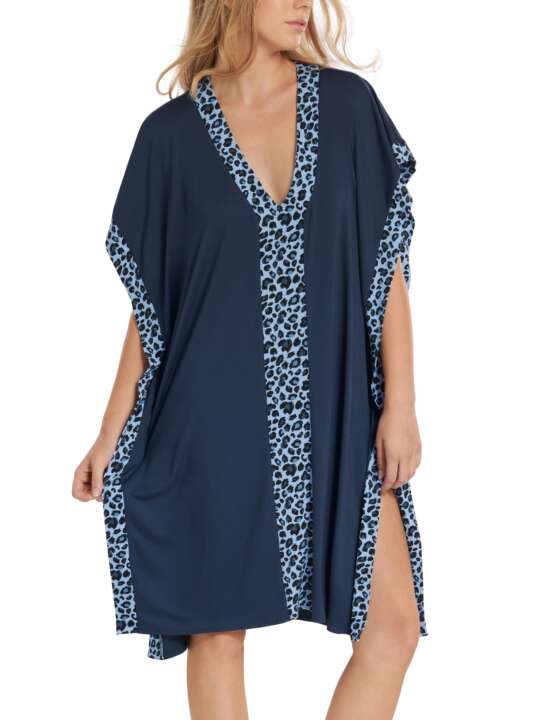 49532LI Caftan de plage mi-long Veracruz Lisca Bleu face