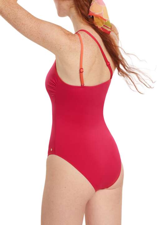 43511LI Maillot de bain une pièce asymétrique sans armatures Laos Lisca Cheek Rose face