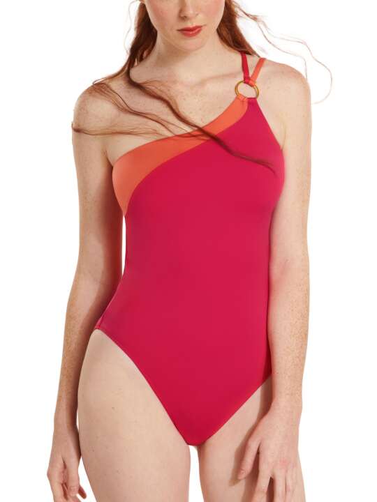 43511LI Maillot de bain une pièce asymétrique sans armatures Laos Lisca Cheek Rose face