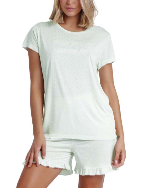 60186AD Pyjama short t-shirt Good Night Admas Vert face