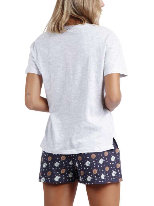 60352AD Pyjama short t-shirt Contigo Mr Wonderful Admas Gris face
