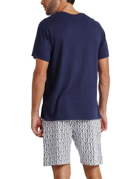 60254AD Pyjama short t-shirt Logo Soft Admas Bleu Marine face