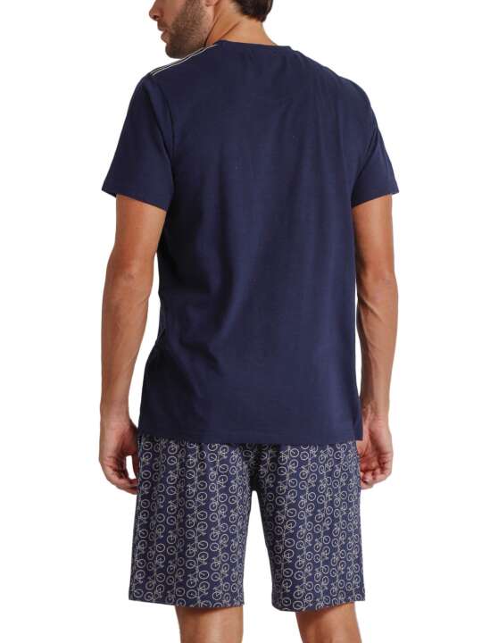 60909AD Pyjama short t-shirt Bikely Antonio Miro Admas Bleu Marine face