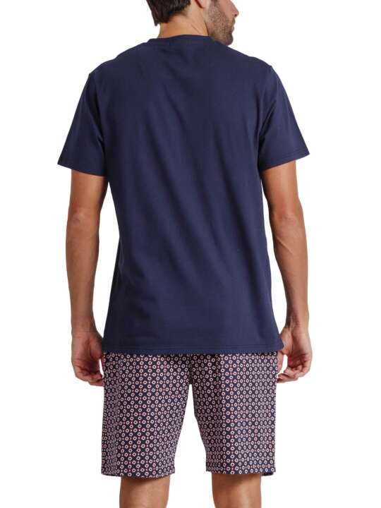 60912AD Pyjama short t-shirt Panot Antonio Miro Admas Bleu Marine face
