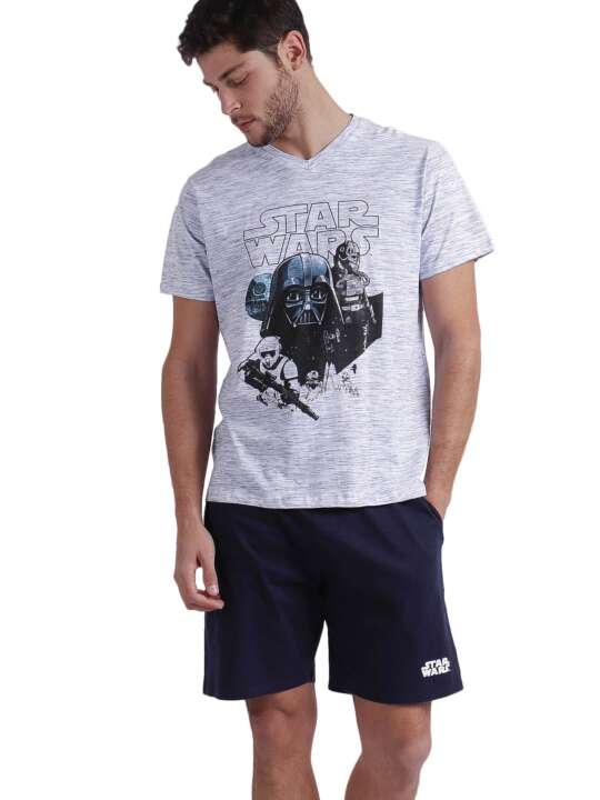 60670AD Pyjama short t-shirt Imperio Star Wars Admas Blanc face