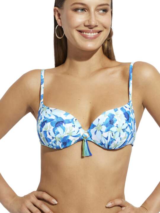 BH317SE Haut maillot de bain préformé multipositions Rosé Selmark Mare Bleu face