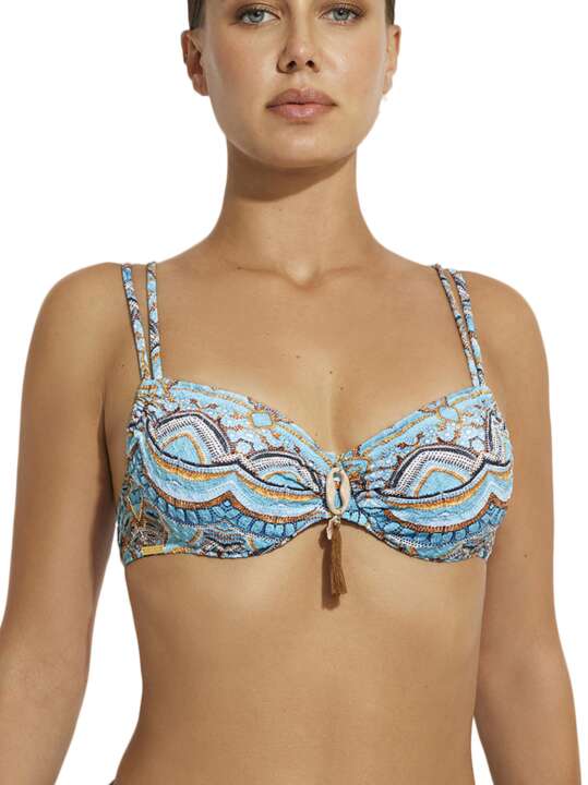 BH611SE Haut maillot de bain emboîtant Mai Thai Selmark Mare Bleu Turquoise face