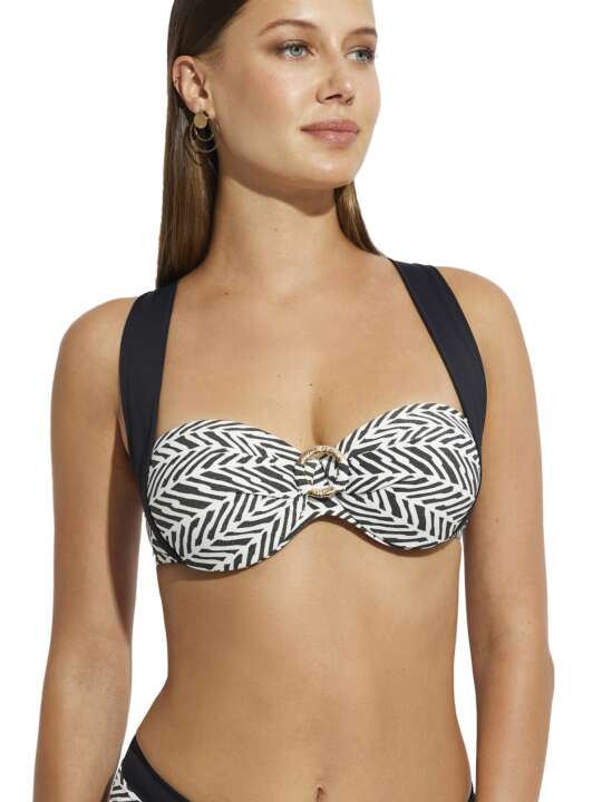 BH916SE Haut maillot de bain bandeau dos nu Caipirinha Selmark Mare Noir face