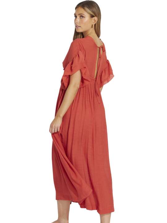 BC070SE Summer long dress with ruffles Mojito Selmark Mare Coral face