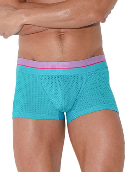 2082COD Boxer Bright Mesh Code22 Bleu Turquoise face