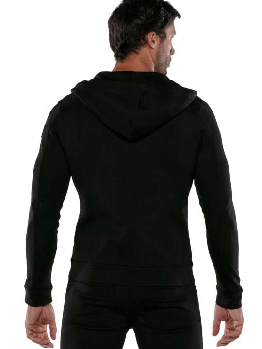 9718COD Veste de sport zippée à capuche Utility Code22 Noir face