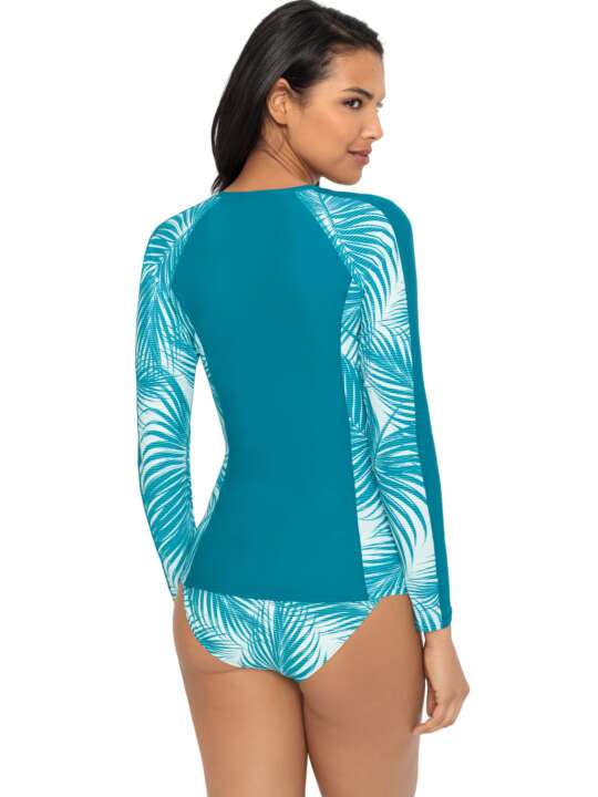 SUN539L Haut maillot de surf rashguard manches longues Coal Lascana Vert face