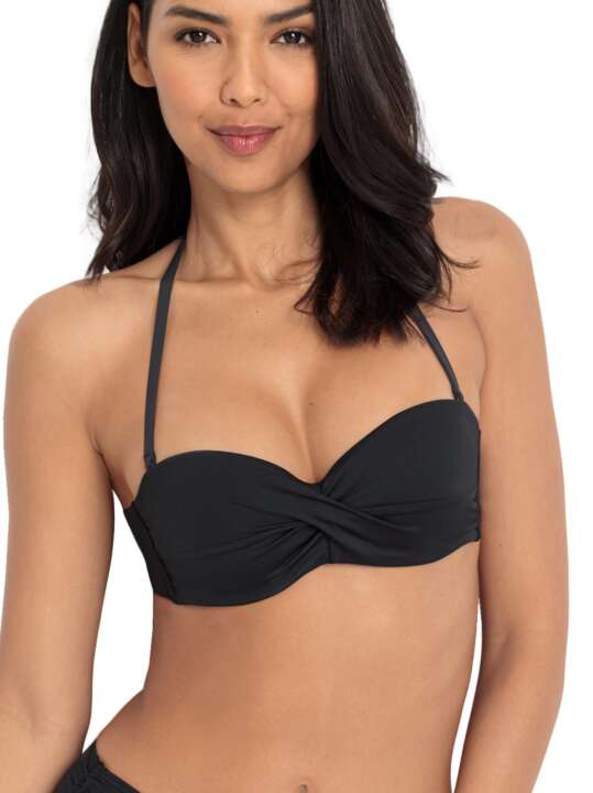 LMH191L Haut maillot de bain bandeau armaturé Simple Lascana Noir face